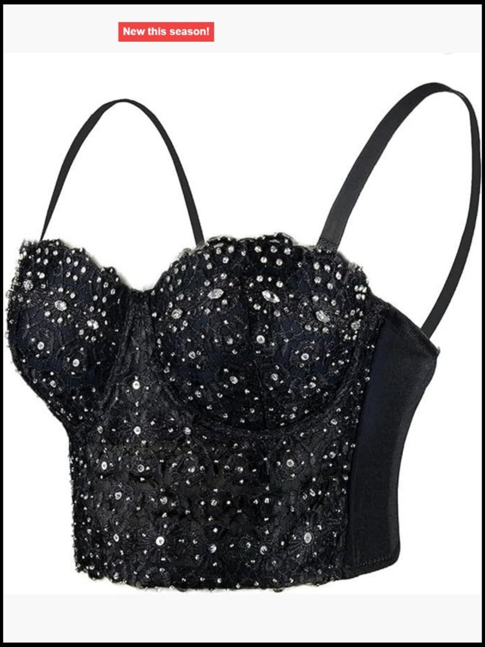 Rhinestone Corset Crop Top Sleeveless Bustier Going Out Sparkle Sequin